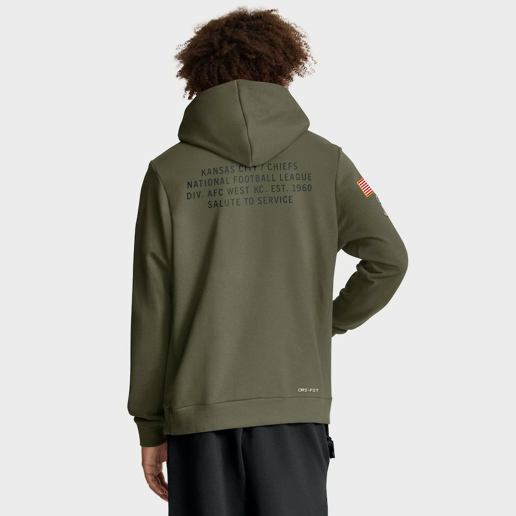 Kansas City Chiefs 2025 Salute to Service Sideline Standard Issue Dri-FIT Hoodie - Olive outlet