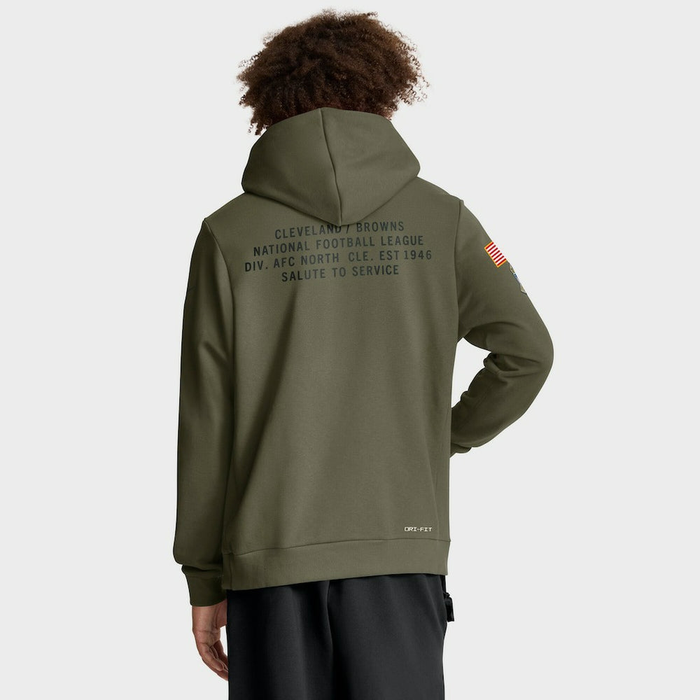Cleveland Browns 2025 Salute to Service Sideline Standard Issue Dri-FIT Hoodie - Olive cheap