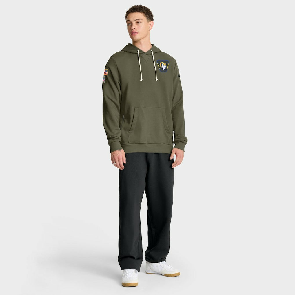 Los Angeles Rams 2025 Salute to Service Sideline Standard Issue Dri-FIT Hoodie - Olive discount