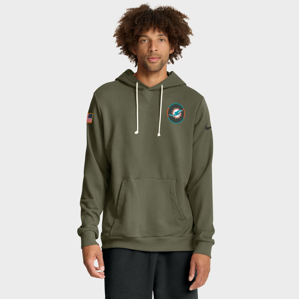 Miami Dolphins 2025 Salute to Service Sideline Standard Issue Dri-FIT Hoodie - Olive for sale