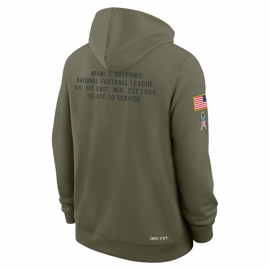 Miami Dolphins 2025 Salute to Service Sideline Standard Issue Dri-FIT Hoodie - Olive for sale
