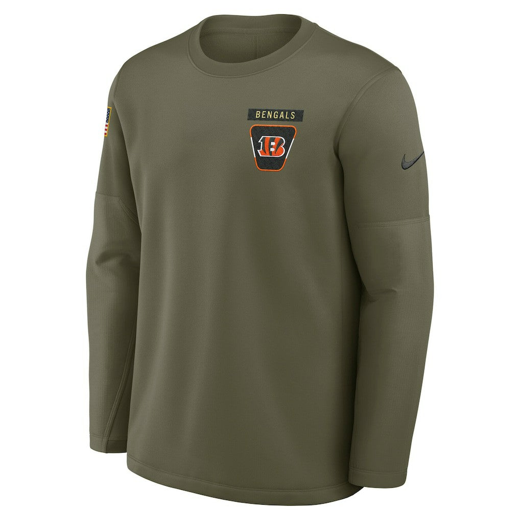Cincinnati Bengals 2025 Salute to Service Sideline Coaches Therma-FIT Long Sleeve Shirt - Olive outlet