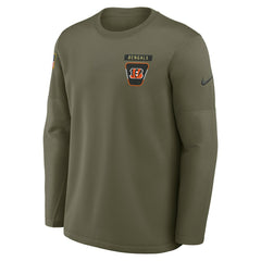 Cincinnati Bengals 2025 Salute to Service Sideline Coaches Therma-FIT Long Sleeve Shirt - Olive outlet