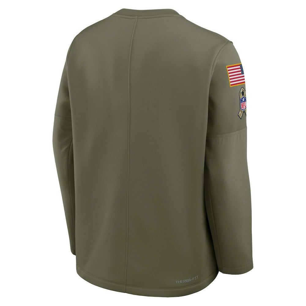 Cleveland Browns 2025 Salute to Service Sideline Coaches Therma-FIT Long Sleeve Shirt - Olive online