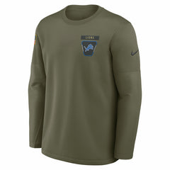 Detroit Lions 2025 Salute to Service Sideline Coaches Therma-FIT Long Sleeve Shirt - Olive on sale