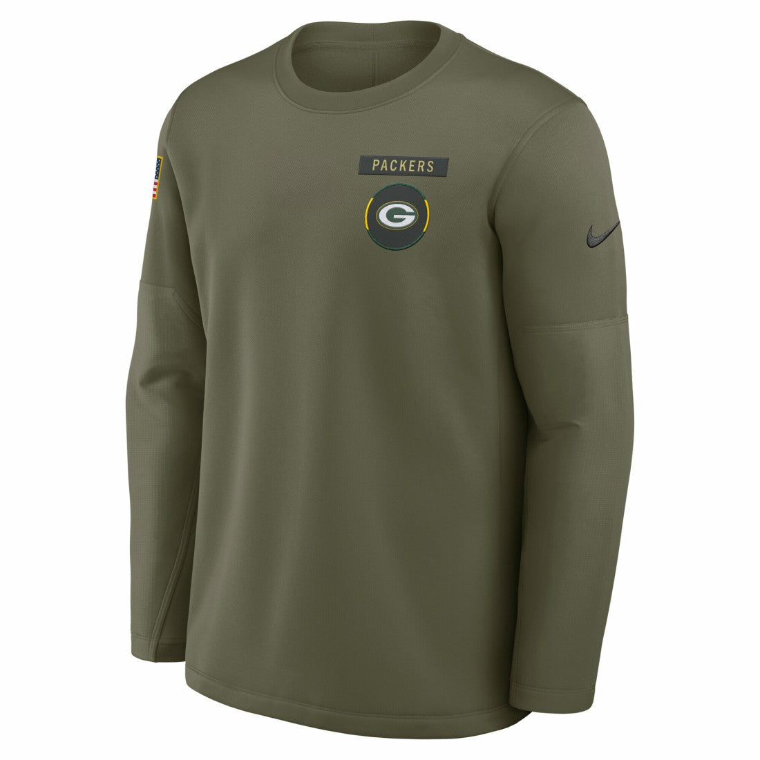 Green Bay Packers 2025 Salute to Service Sideline Coaches Therma-FIT Long Sleeve Shirt - Olive discount