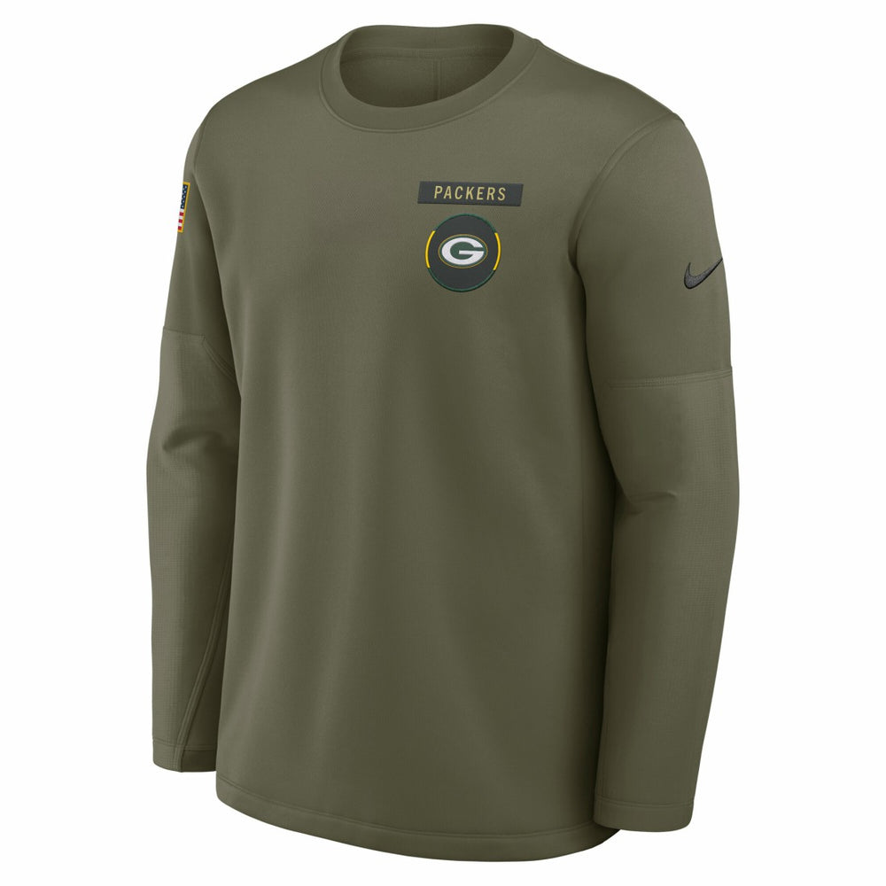 Green Bay Packers 2025 Salute to Service Sideline Coaches Therma-FIT Long Sleeve Shirt - Olive discount