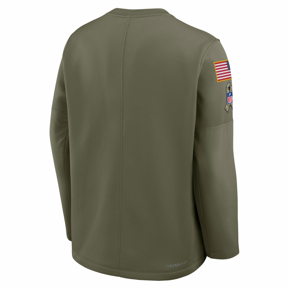 Green Bay Packers 2025 Salute to Service Sideline Coaches Therma-FIT Long Sleeve Shirt - Olive discount