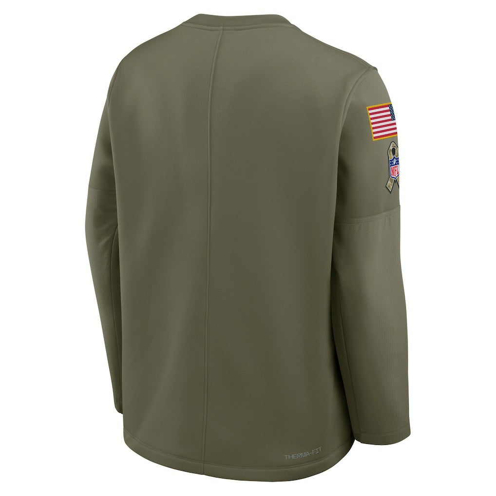 Kansas City Chiefs 2025 Salute to Service Sideline Coaches Therma-FIT Long Sleeve Shirt - Olive discount