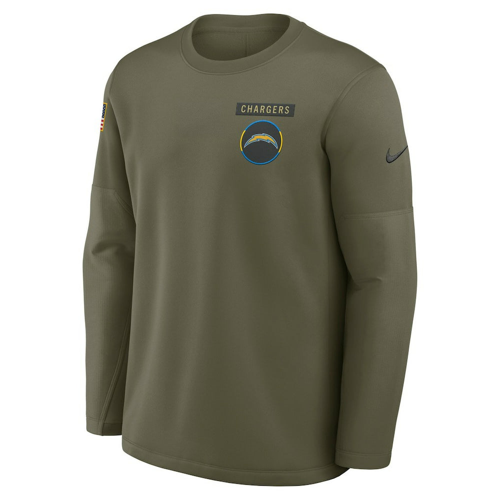 Los Angeles Chargers 2025 Salute to Service Sideline Coaches Therma-FIT Long Sleeve Shirt - Olive cheap