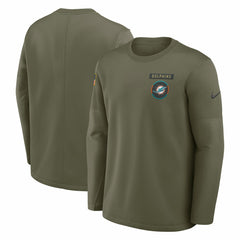 Miami Dolphins 2025 Salute to Service Sideline Coaches Therma-FIT Long Sleeve Shirt - Olive outlet
