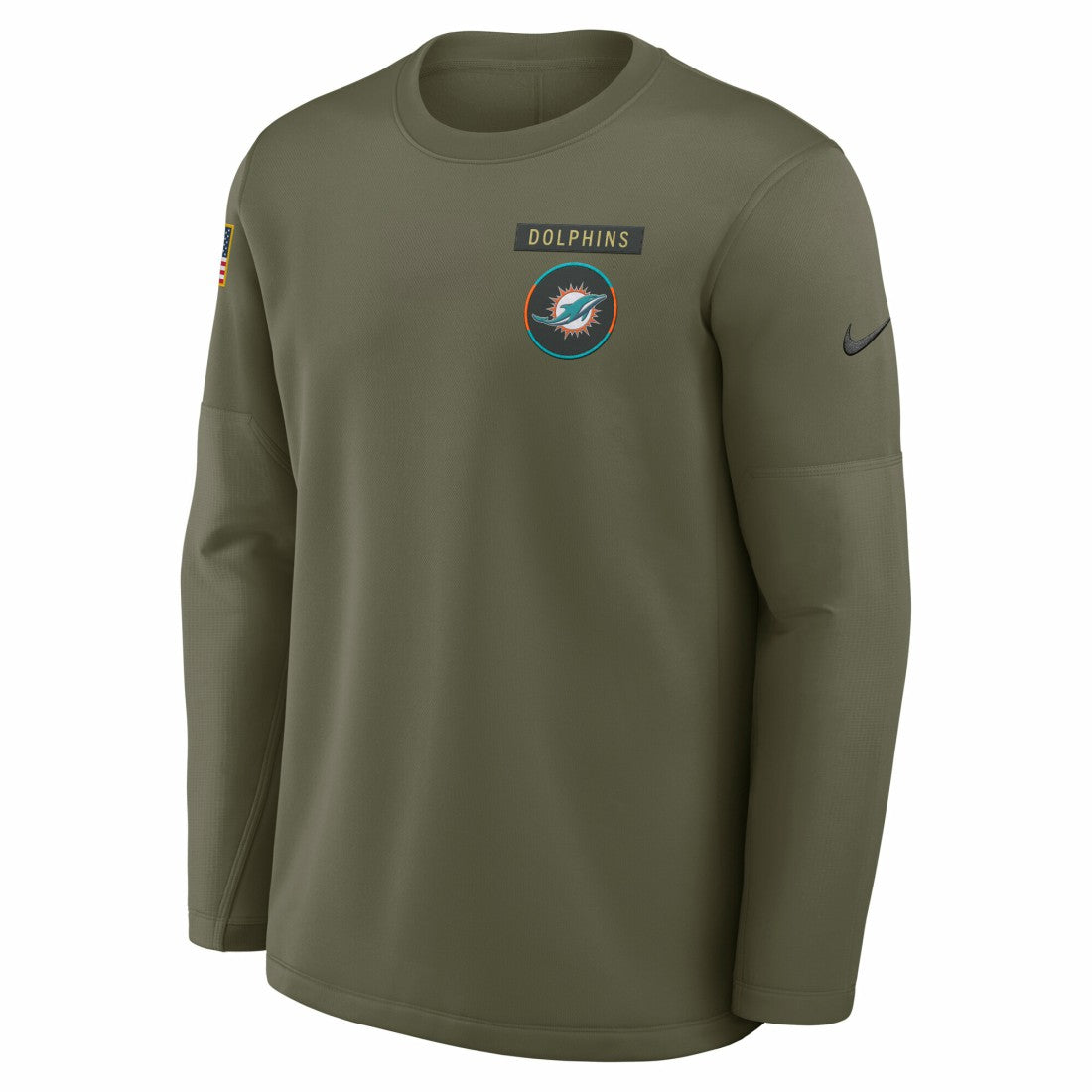 Miami Dolphins 2025 Salute to Service Sideline Coaches Therma-FIT Long Sleeve Shirt - Olive outlet