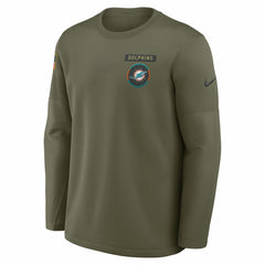 Miami Dolphins 2025 Salute to Service Sideline Coaches Therma-FIT Long Sleeve Shirt - Olive outlet