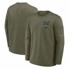 New York Jets 2025 Salute to Service Sideline Coaches Therma-FIT Long Sleeve Shirt - Olive sale