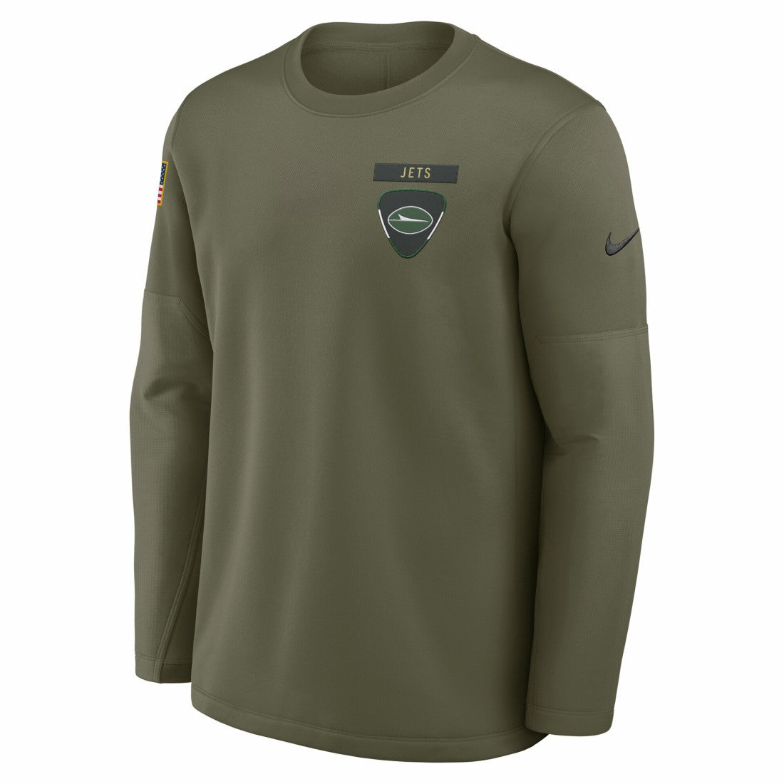 New York Jets 2025 Salute to Service Sideline Coaches Therma-FIT Long Sleeve Shirt - Olive sale