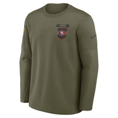 San Francisco 49ers 2025 Salute to Service Sideline Coaches Therma-FIT Long Sleeve Shirt - Olive for sale