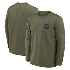 Buffalo Bills 2025 Salute to Service Sideline Coaches Therma-FIT Long Sleeve Shirt - Olive on sale