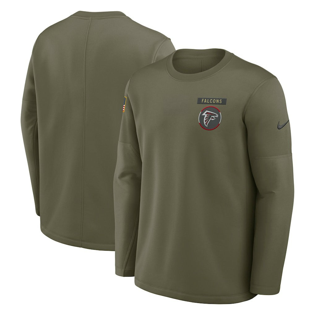 Atlanta Falcons 2025 Salute to Service Sideline Coaches Therma-FIT Long Sleeve Shirt - Olive online