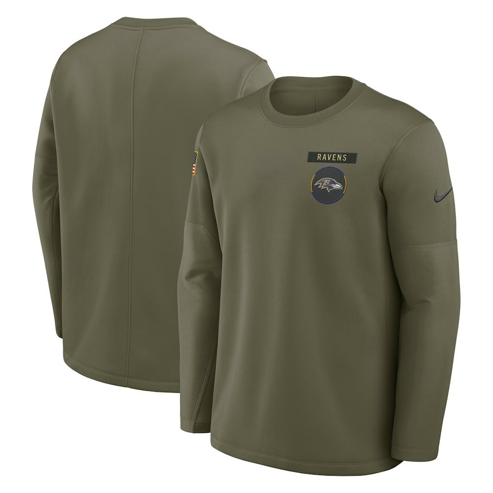 Baltimore Ravens 2025 Salute to Service Sideline Coaches Therma-FIT Long Sleeve Shirt - Olive online