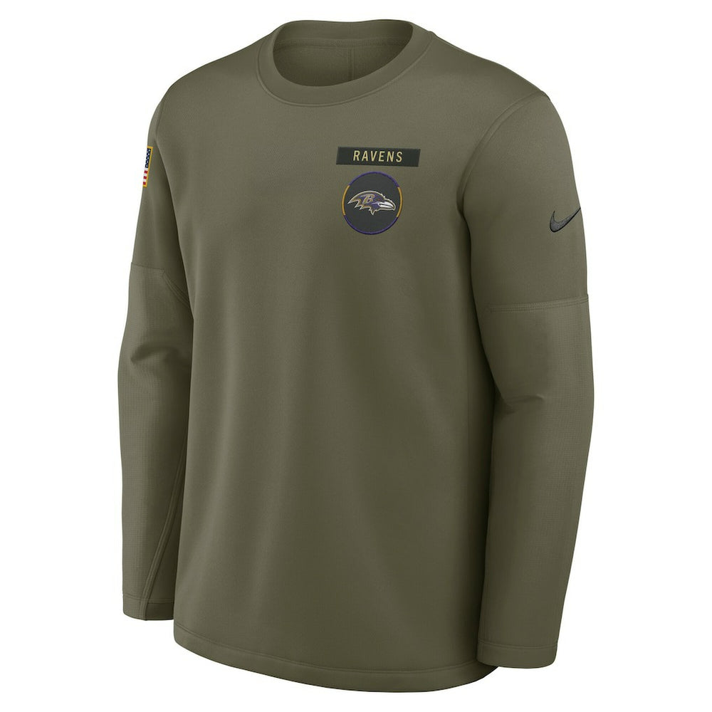Baltimore Ravens 2025 Salute to Service Sideline Coaches Therma-FIT Long Sleeve Shirt - Olive online