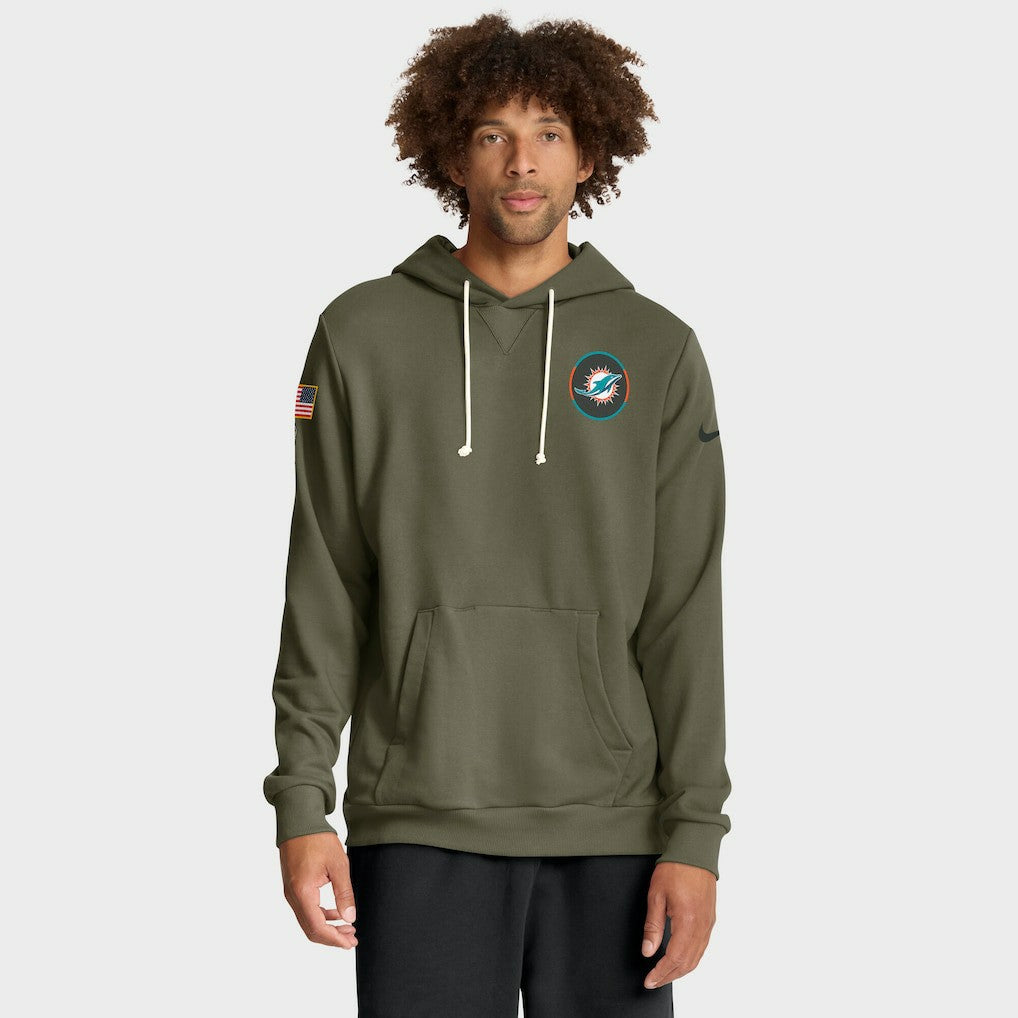 Miami Dolphins Big & Tall 2025 Salute to Service Sideline Dominant Force Dri-FIT Hoodie - Olive outlet