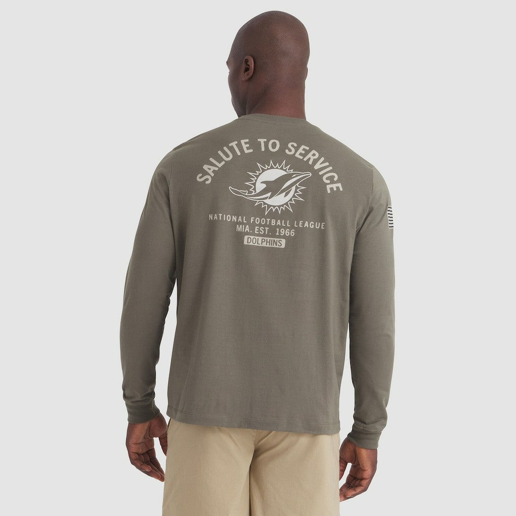 Miami Dolphins 2025 Salute to Service Sideline Long Sleeve T-Shirt - Olive online