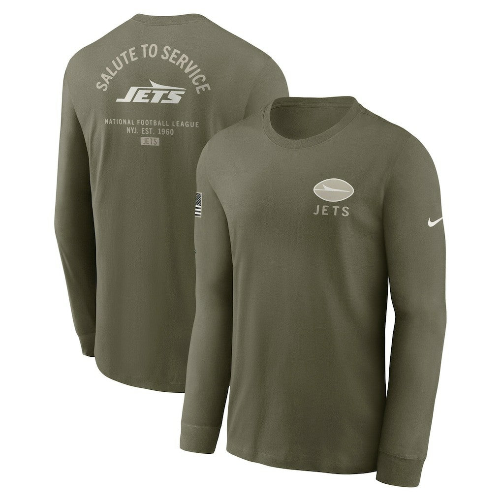 New York Jets 2025 Salute to Service Sideline Long Sleeve T-Shirt - Olive outlet