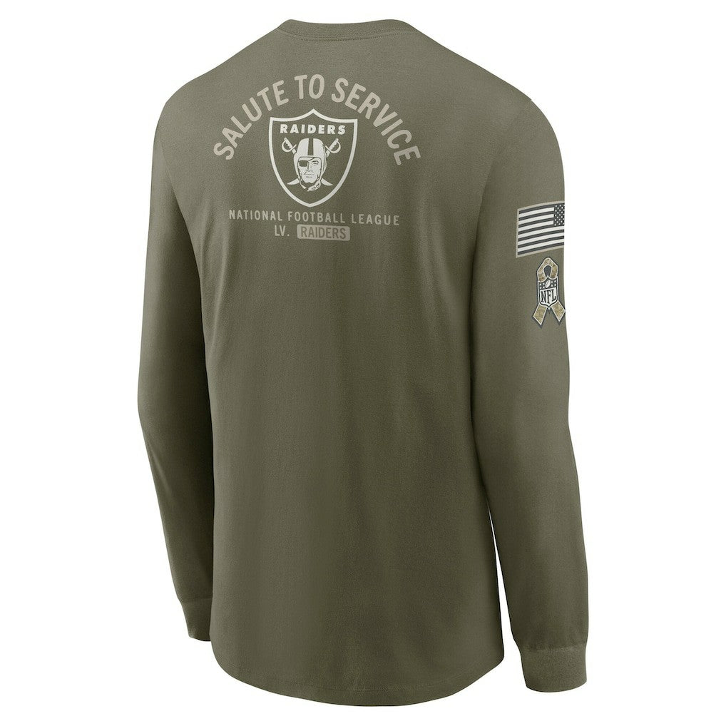 Las Vegas Raiders 2025 Salute to Service Sideline Long Sleeve T-Shirt - Olive outlet
