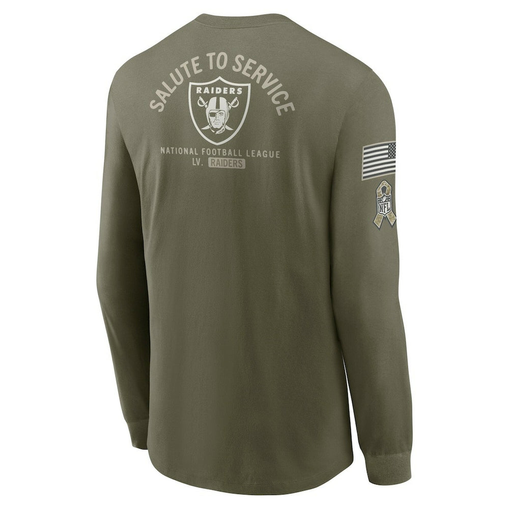 Las Vegas Raiders 2025 Salute to Service Sideline Long Sleeve T-Shirt - Olive outlet