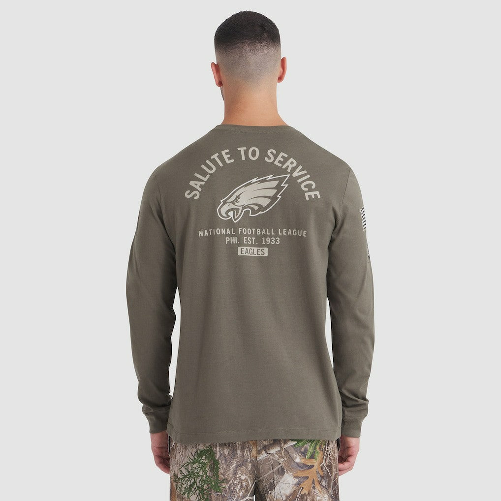 Philadelphia Eagles 2025 Salute to Service Sideline Long Sleeve T-Shirt - Olive sale