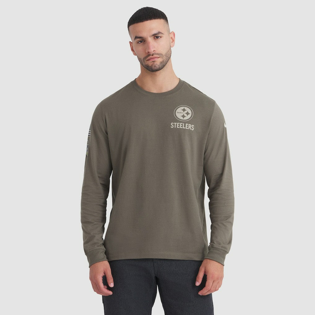 Pittsburgh Steelers 2025 Salute to Service Sideline Long Sleeve T-Shirt - Olive discount