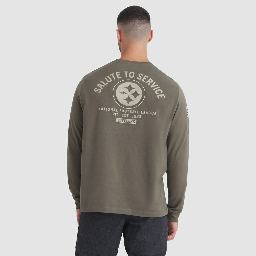 Pittsburgh Steelers 2025 Salute to Service Sideline Long Sleeve T-Shirt - Olive discount