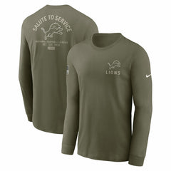Detroit Lions 2025 Salute to Service Sideline Long Sleeve T-Shirt - Olive on sale
