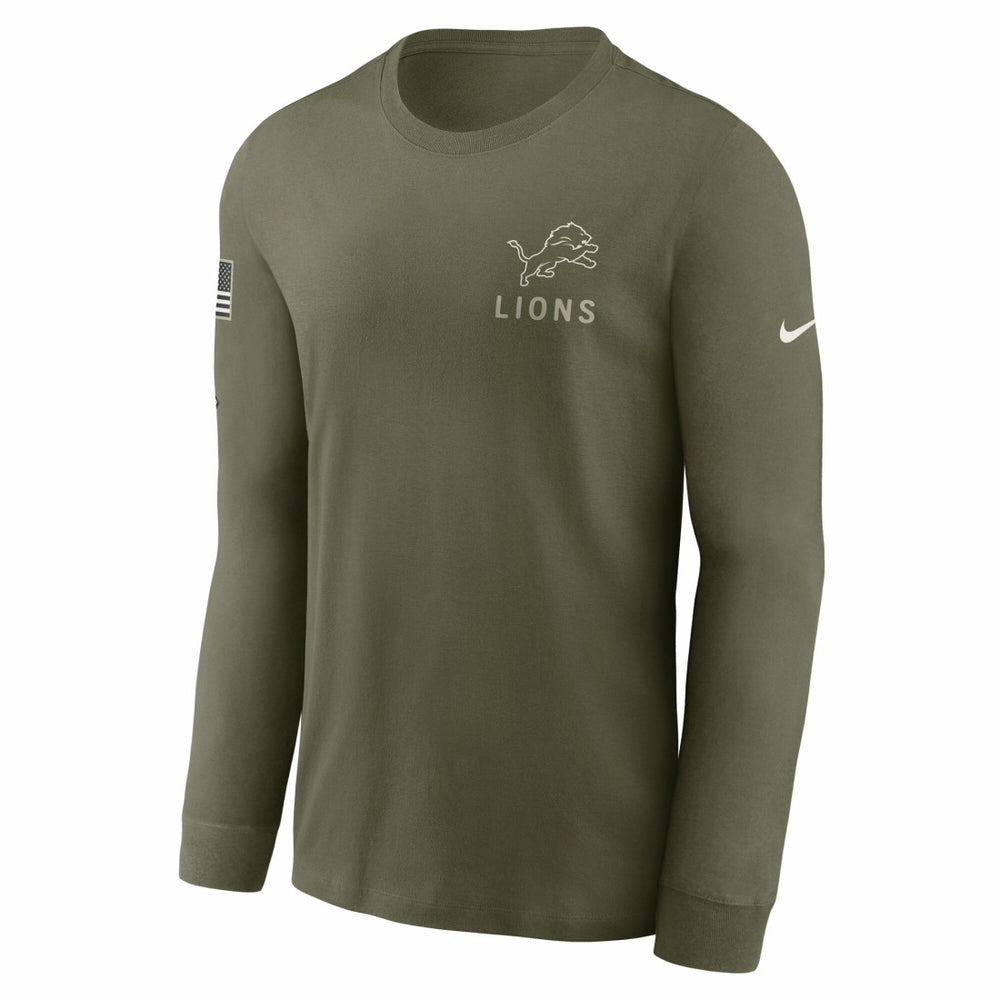 Detroit Lions 2025 Salute to Service Sideline Long Sleeve T-Shirt - Olive on sale