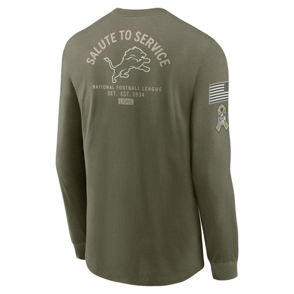 Detroit Lions 2025 Salute to Service Sideline Long Sleeve T-Shirt - Olive on sale