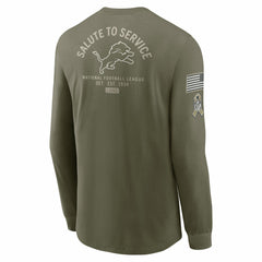 Detroit Lions 2025 Salute to Service Sideline Long Sleeve T-Shirt - Olive on sale