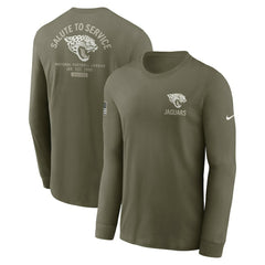Jacksonville Jaguars 2025 Salute to Service Sideline Long Sleeve T-Shirt - Olive discount