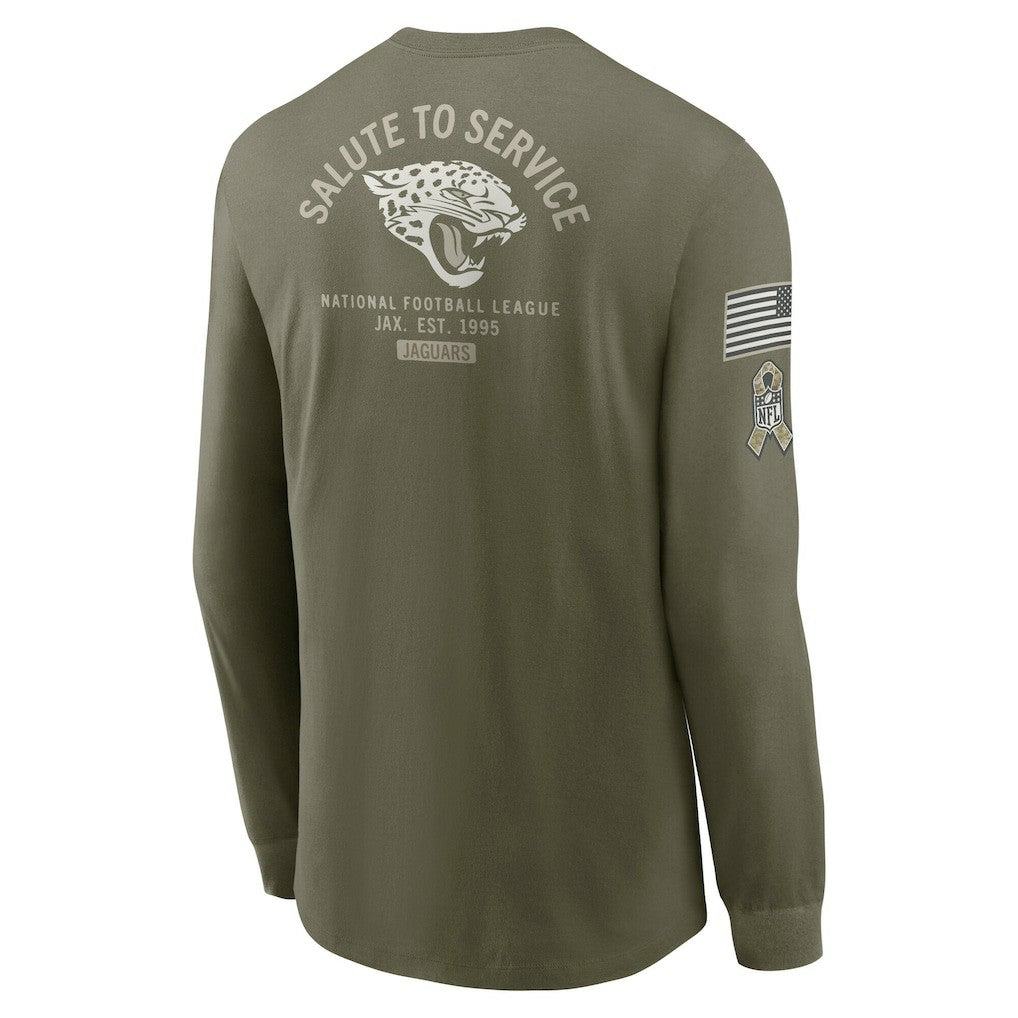 Jacksonville Jaguars 2025 Salute to Service Sideline Long Sleeve T-Shirt - Olive discount
