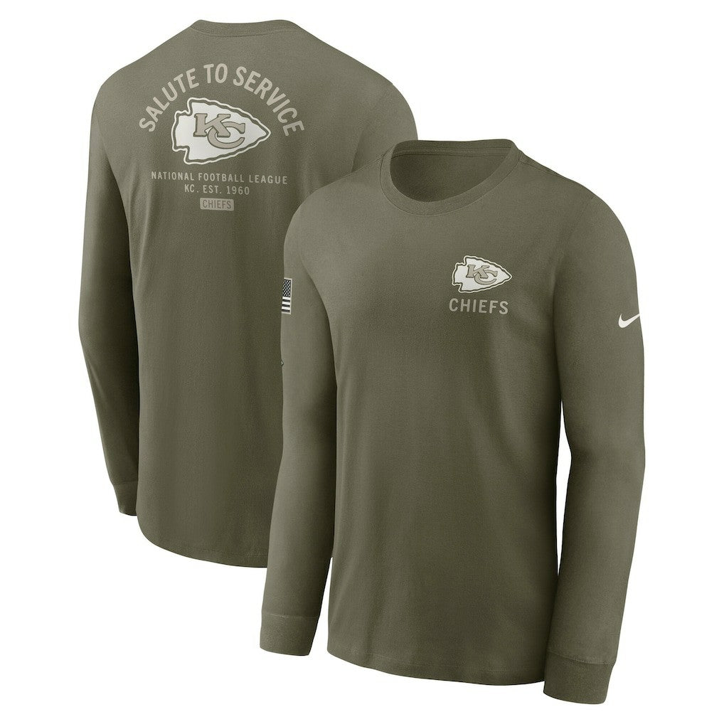 Kansas City Chiefs 2025 Salute to Service Sideline Long Sleeve T-Shirt - Olive outlet