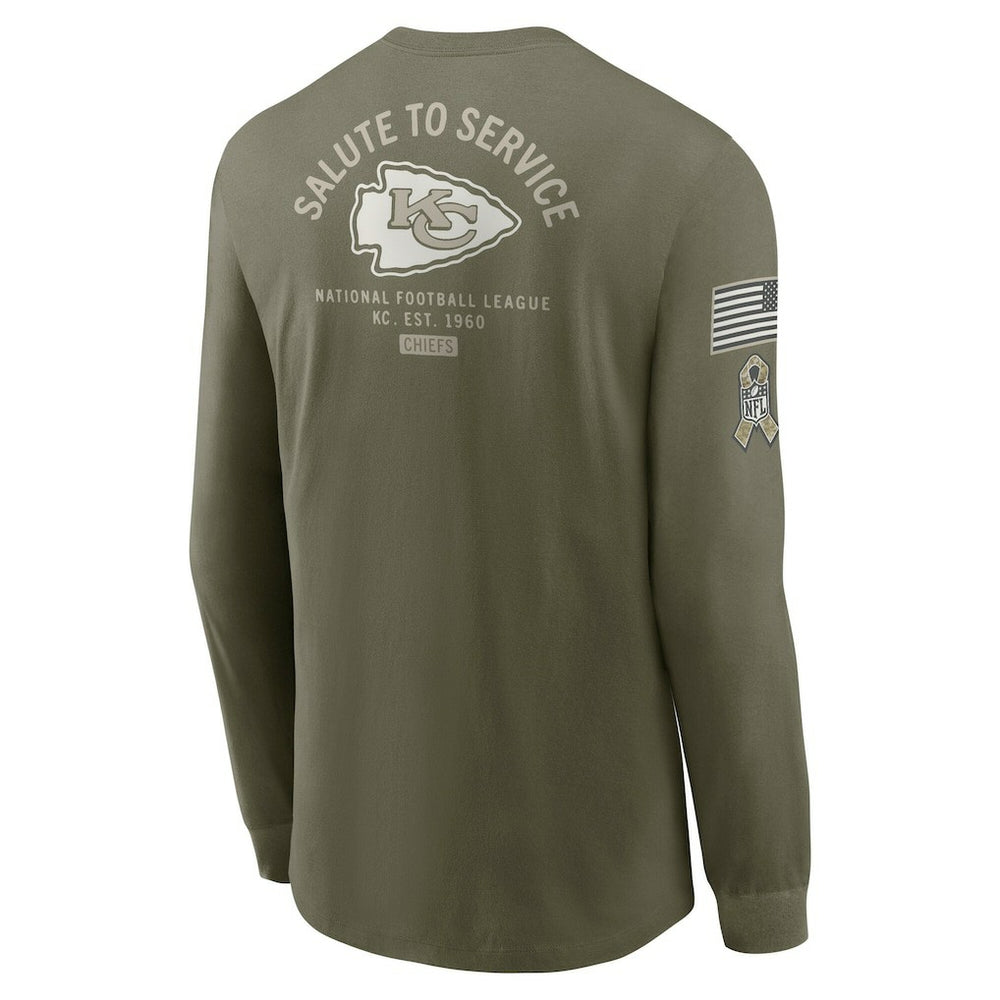 Kansas City Chiefs 2025 Salute to Service Sideline Long Sleeve T-Shirt - Olive outlet