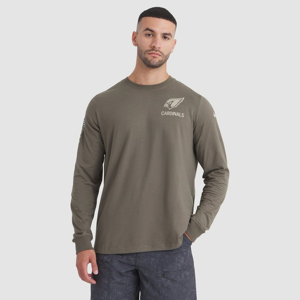 Arizona Cardinals 2025 Salute to Service Sideline Long Sleeve T-Shirt - Olive online