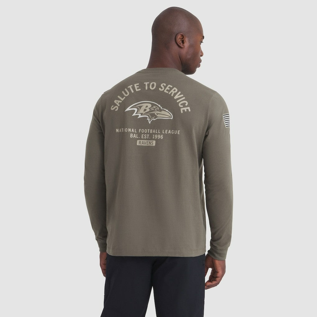 Baltimore Ravens 2025 Salute to Service Sideline Long Sleeve T-Shirt - Olive outlet