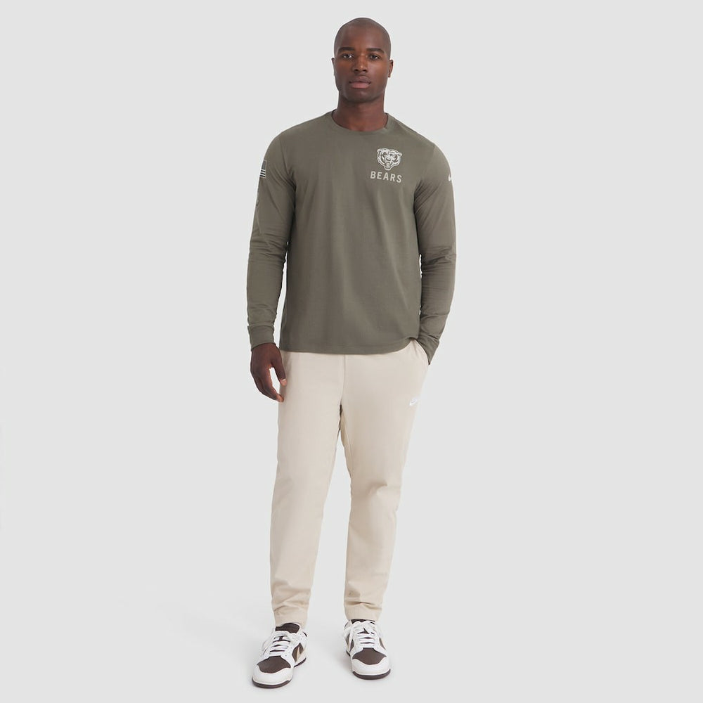 Chicago Bears 2025 Salute to Service Sideline Long Sleeve T-Shirt - Olive on sale