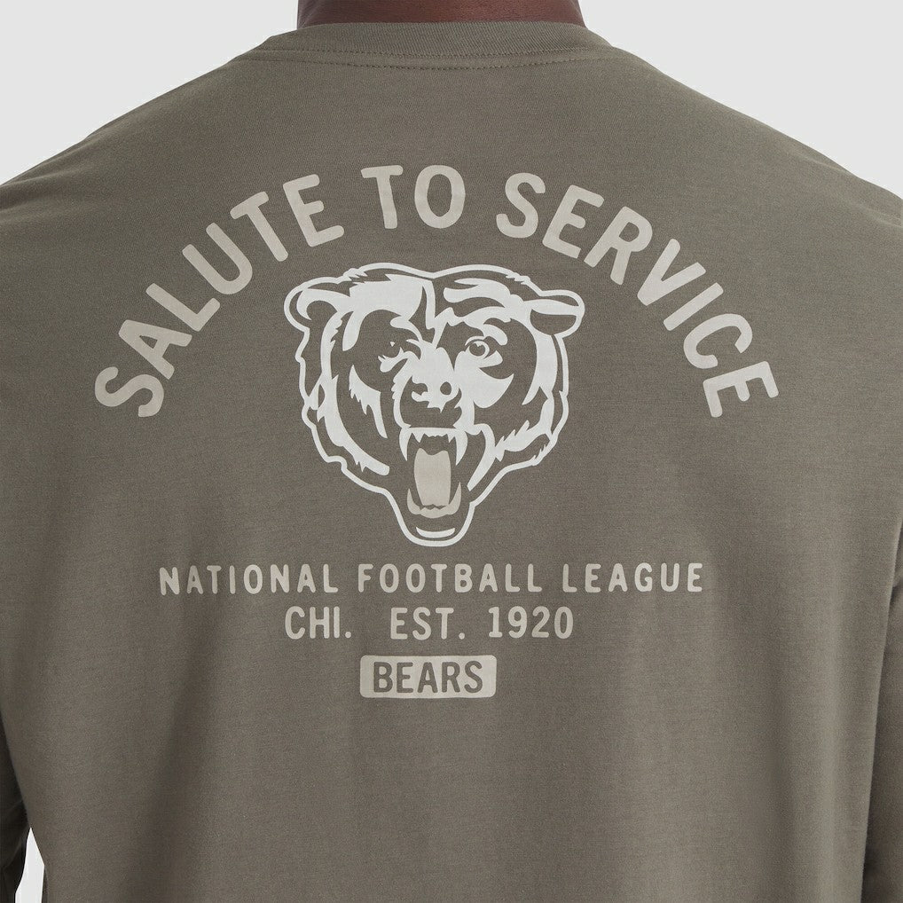 Chicago Bears 2025 Salute to Service Sideline Long Sleeve T-Shirt - Olive on sale