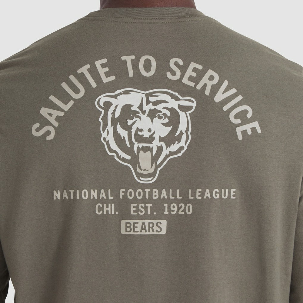 Chicago Bears 2025 Salute to Service Sideline Long Sleeve T-Shirt - Olive on sale