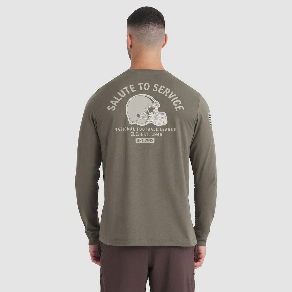 Cleveland Browns 2025 Salute to Service Sideline Long Sleeve T-Shirt - Olive sale