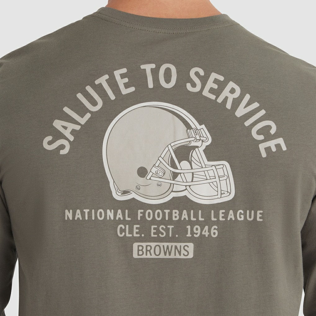 Cleveland Browns 2025 Salute to Service Sideline Long Sleeve T-Shirt - Olive sale