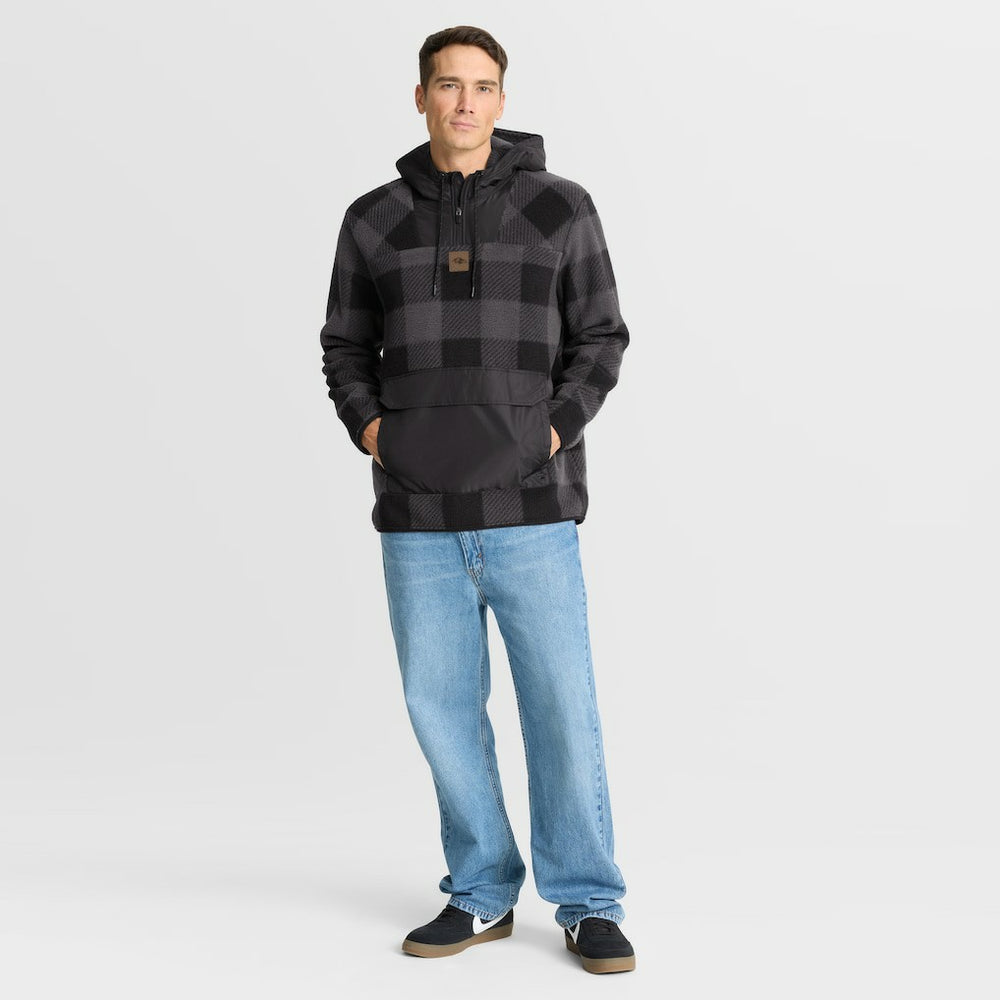 Baltimore Ravens Elements Plaid Polar Fleece Quarter-Zip Hoodie - Black sale