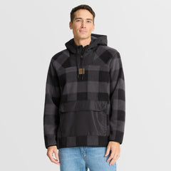 Kansas City Chiefs Elements Plaid Polar Fleece Quarter-Zip Hoodie - Black discount