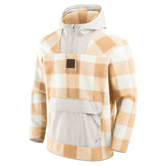 Pittsburgh Steelers Elements Plaid Polar Fleece Quarter-Zip Hoodie - Tan on sale